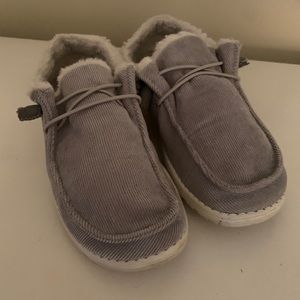 Hey Dude fur loafers